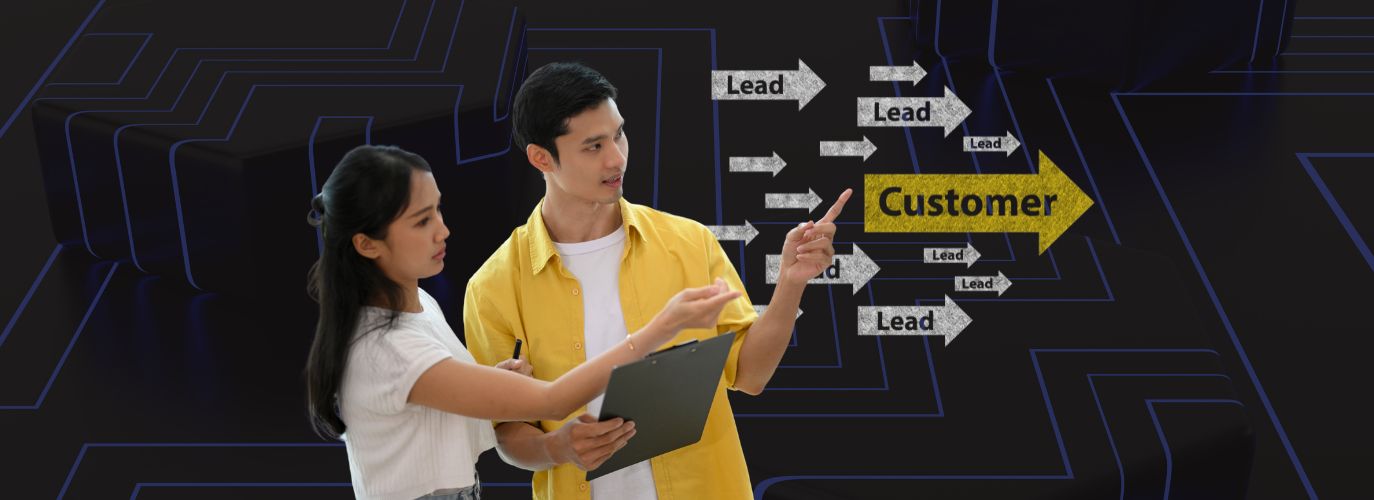 Digital marketing team optimizing a campaign funnel on desktop and mobile