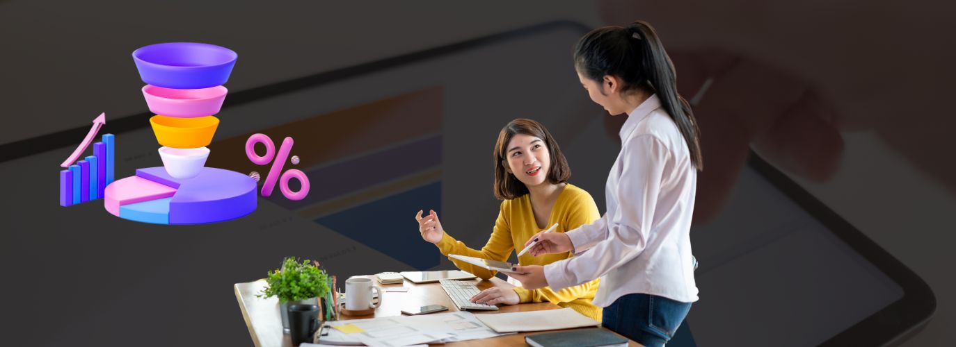 Full-funnel marketing strategy diagram showing awareness, consideration, conversion, and retention stages