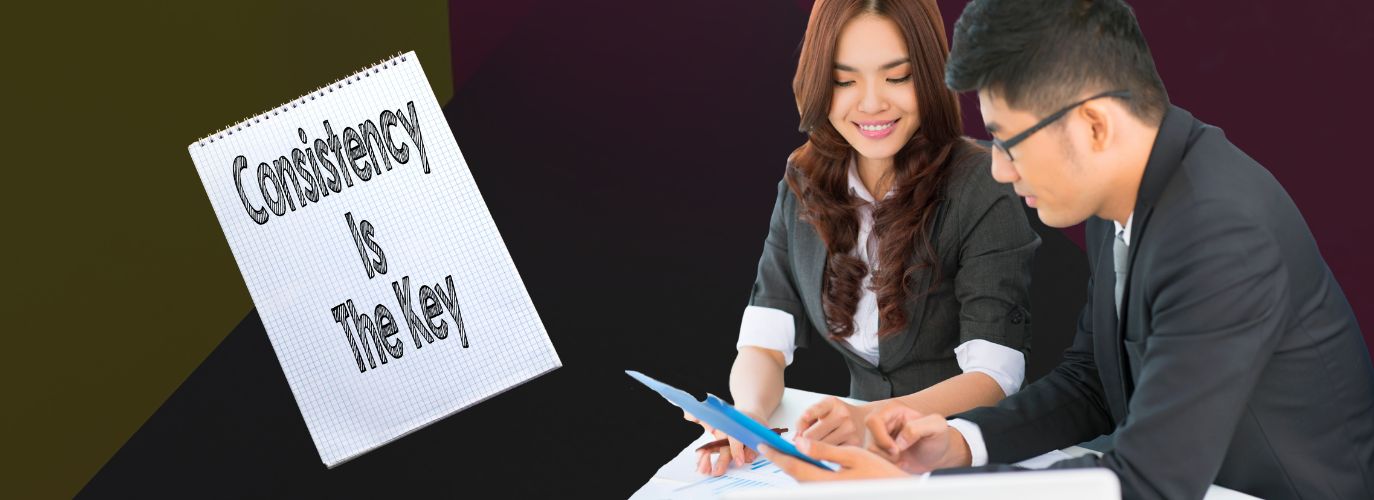 Consistent digital marketing strategy with brand visuals and content planning tools