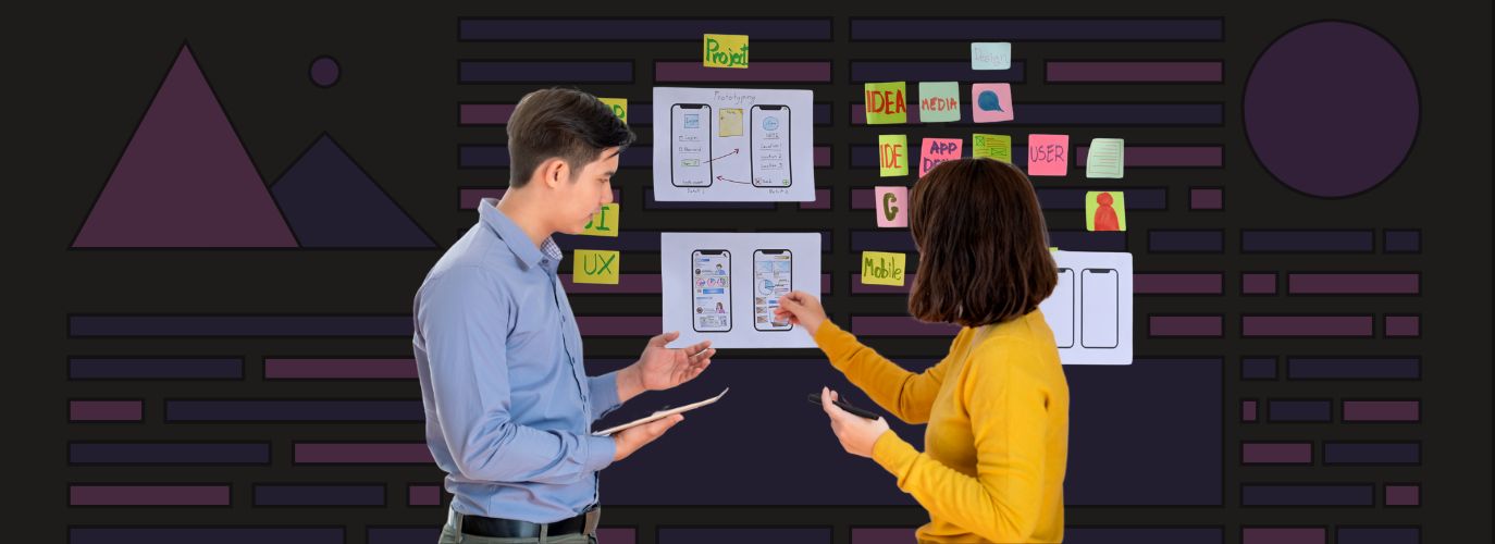 Illustration showing a website layout adapting across devices like a smartphone, tablet, laptop, and desktop