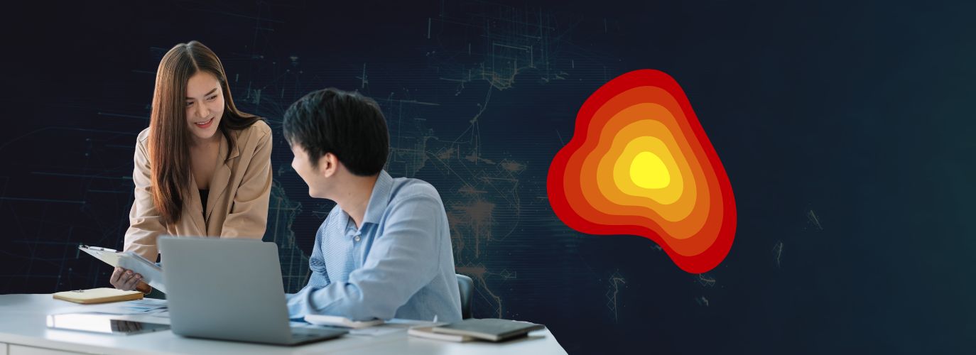 Website heatmap visualization showing user click and scroll behavior for UX optimization
