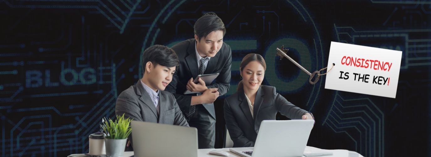 Consistent content strategy boosts SEO rankings and organic traffic