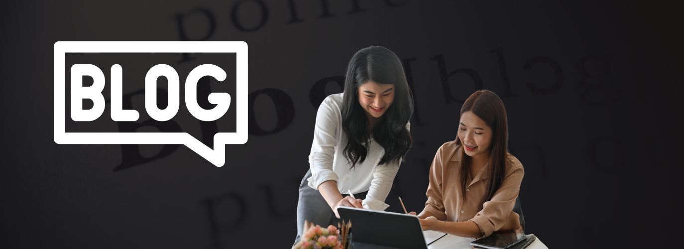 Person typing on a laptop with blog content on screen, representing SEO blogging strategy in 2025